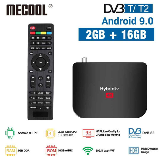 SSf16 Smart Box Android mecool M8S PLUS DVB Ricevitore Tv DVB-T2 time shift  recorder streaming netflix