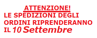 ripresa spedizioni il 10 settembre